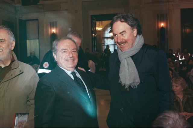 Achille Colombo Clerici con il vice Direttore del Corriere della Sera Giangiacomo Schiavi
