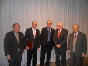 da sin.Paolo Grandi, Remigio Ratti, Bénédict de Tscharner, Flavio Cotti, Franco Masoni Fontana