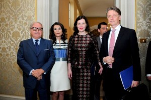 da sin. Achille Colombo Clerici pres. Europasia, il console onorario in Milano Patrizia Signorini, il Ministro dell’Economia della Repubblica di Lettonia Dana Reizniece-Ozola, l'ambasciatore di Lettonia in Italia Artis Bertulis.