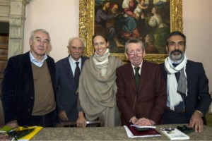 da sin. Giulio Giorello, Giuseppe e Margherita Barbiano di Belgiojoso, Sergio Romano, Giorgio Metta