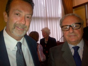 Il Ministro Plenipotenziario Marcello Fondi, Console Generale d'Italia a Lugano con il Presidente di IEA Achille Colombo Clerici