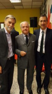 Foto: Il presidente di Assoedilizia Achille Colombo Clerici tra il Ministro Graziano Delrio ed il Sindaco di Milano Giuseppe Sala