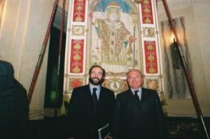 Foto archivio: Umberto Ambrosoli con il pre. IEA Achille Colombo Clerici