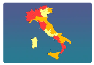 La penisola si colora sempre più di rosso e arancione.