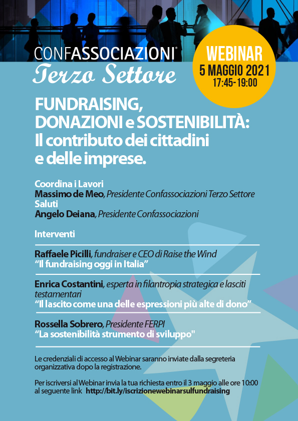 Confassociazioni. Il Webinar su Fundraising, donazioni e sostenibilita’.
