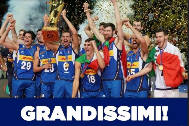 Pallavolo: l’Italia vince gli Europei battendo la Slovenia 3-2. Dopo 16 anni il sudato settimo titolo continentale per la nazionale azzurra maschile.