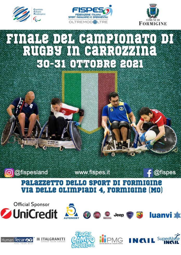 Locandina per articolo di FISPES su rugby in carrozzina