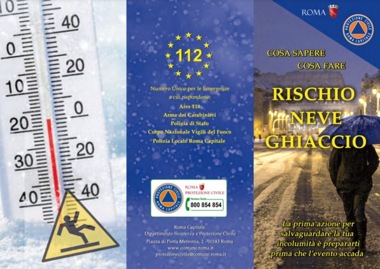 Emergenza ghiaccio e neve. Disponibile online il vademecum del Comune di Roma e della Protezione Civile per affrontare la possibile emergenza ghiaccio o neve.
