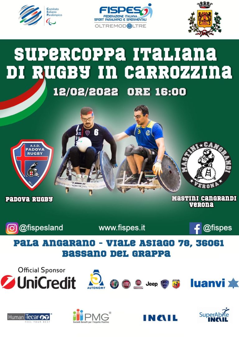 Rugby in carrozzina: sabato a Bassano del Grappa la SuperCoppa Italiana.