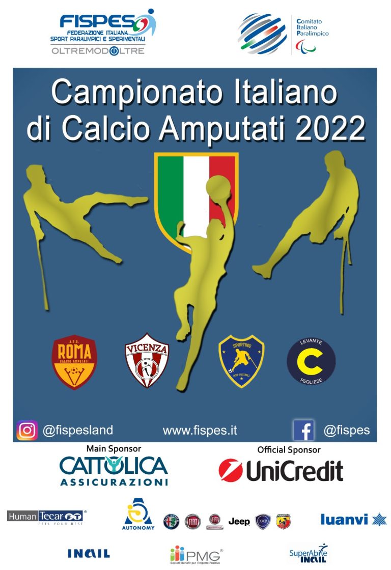 Calcio amputati: Campionato Italiano al via sabato 5 marzo.