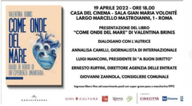 Presentazione del libro “Come onde del mare- diario di bordo di un’ esperienza umanitaria”.