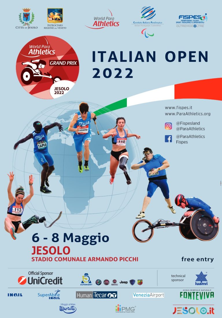 Dal 6 all’8 maggio il Grand Prix di Atletica paralimpica a Jesolo.