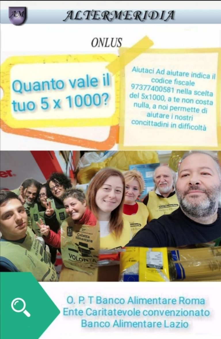 Dona il 5×1000 ad Altermeridia-Onlus
