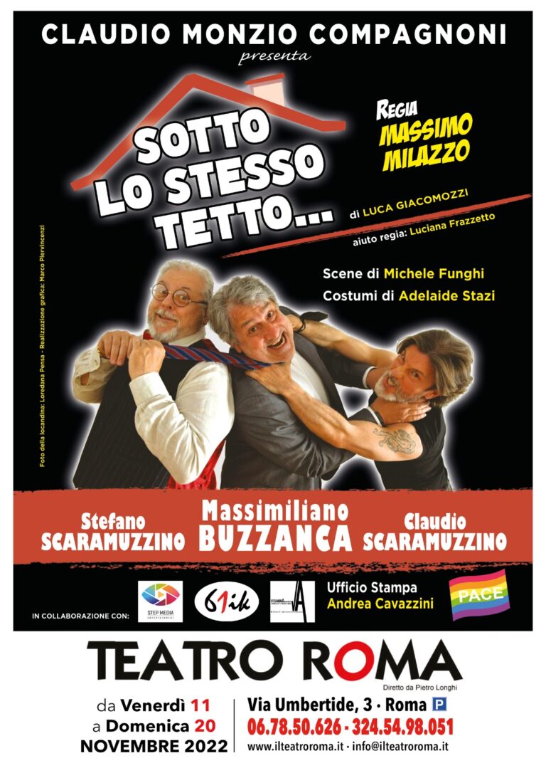  “SOTTO LO STESSO TETTO” DEBUTTA AL TEATRO ROMA CON MASSIMILIANO BUZZANCA.