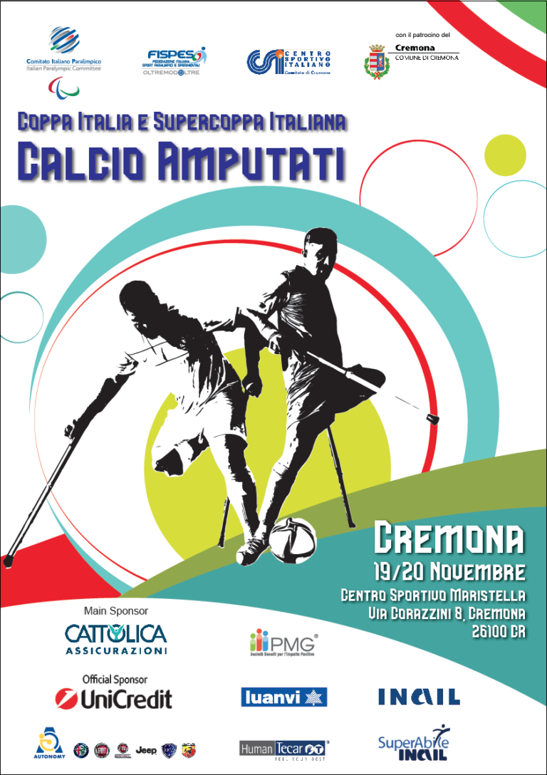 A Cremona la Coppa Italia e Supercoppa italiana di Calcio amputati.