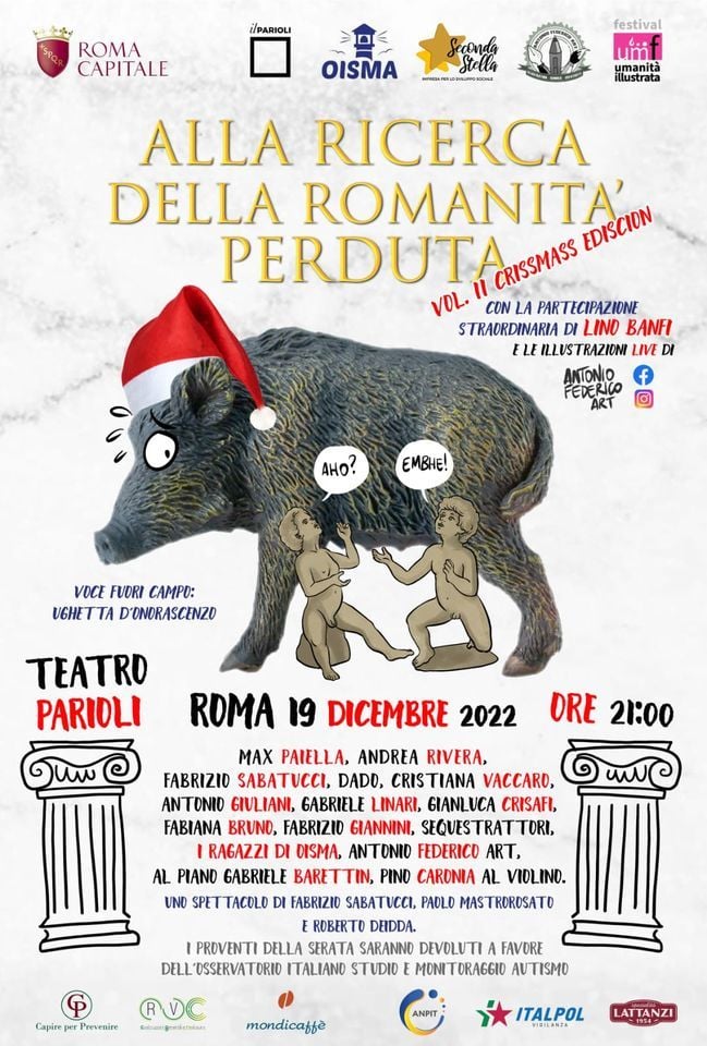 Lunedì 19 al Teatro Parioli di Roma i giovani dell’OISMA insieme a Banfi, Paiella, Rivera e Dado, per una serata all’insegna della charity.