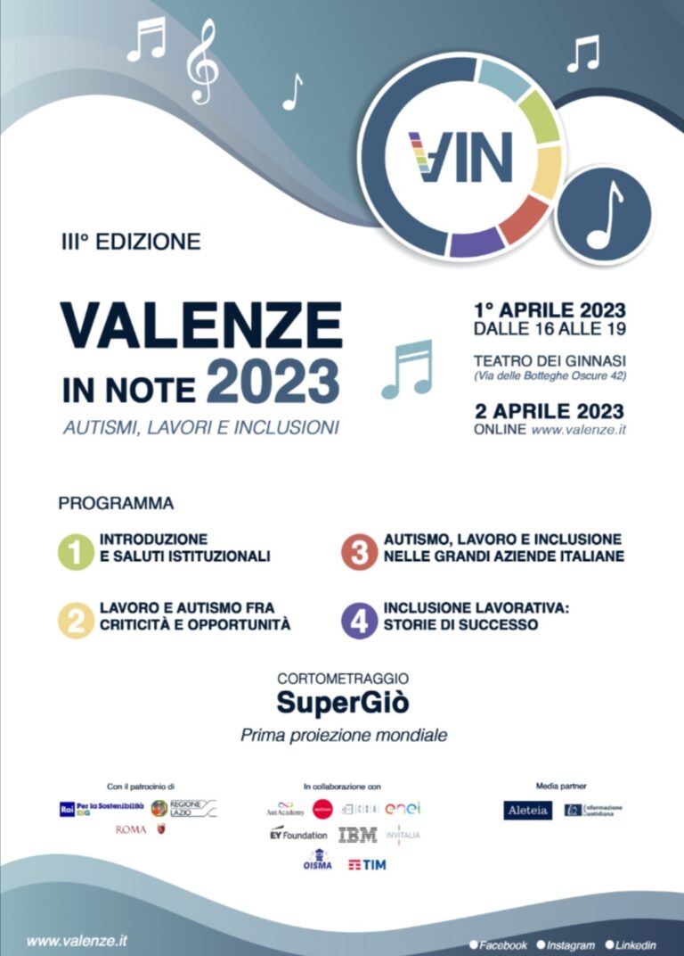 “VALENZE IN NOTE 2023: autismo, inclusione e lavoro”.