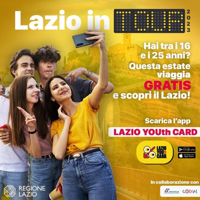 Con “Lazio in tour gratis 2023”, treni e bus gratuiti per ragazzi tra i 16 e i 25 anni.