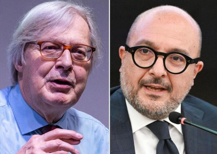 Da sx: Vittorio Sgarbi e Gennaro Sangiuliano (combo)