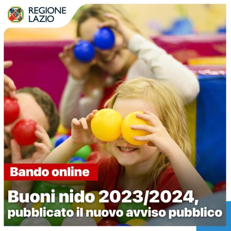 Bando buoni nido Regione Lazio 2023/2024.