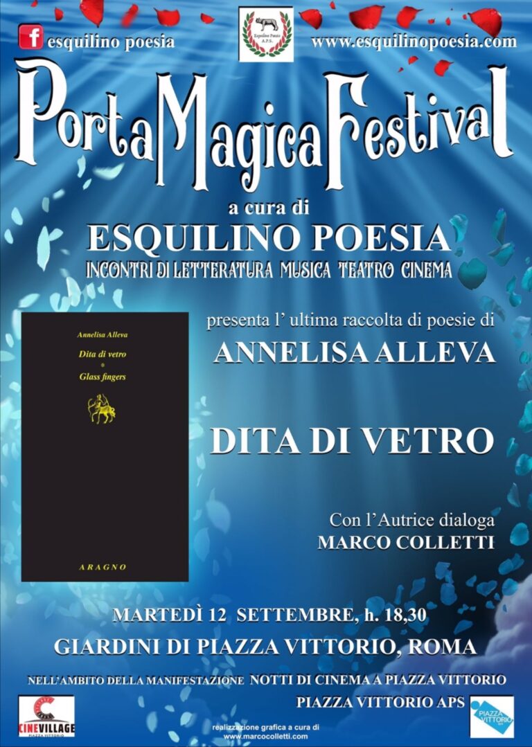 Il 12 settembre 2023 al Porta Magica Festival di Roma la suggestiva poesia di Annelisa Alleva.