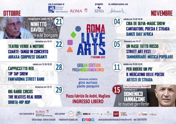 ROMA LIVE ARTS flyer A5 fronte