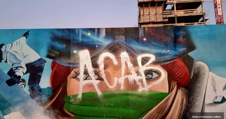 A Milano imbrattate le opere di street art che celebravano le Olimpiadi del 2026.
