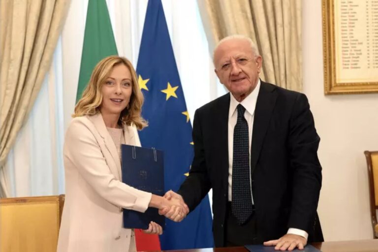 De Luca, con Meloni collaborazione dopo aver combattuto.