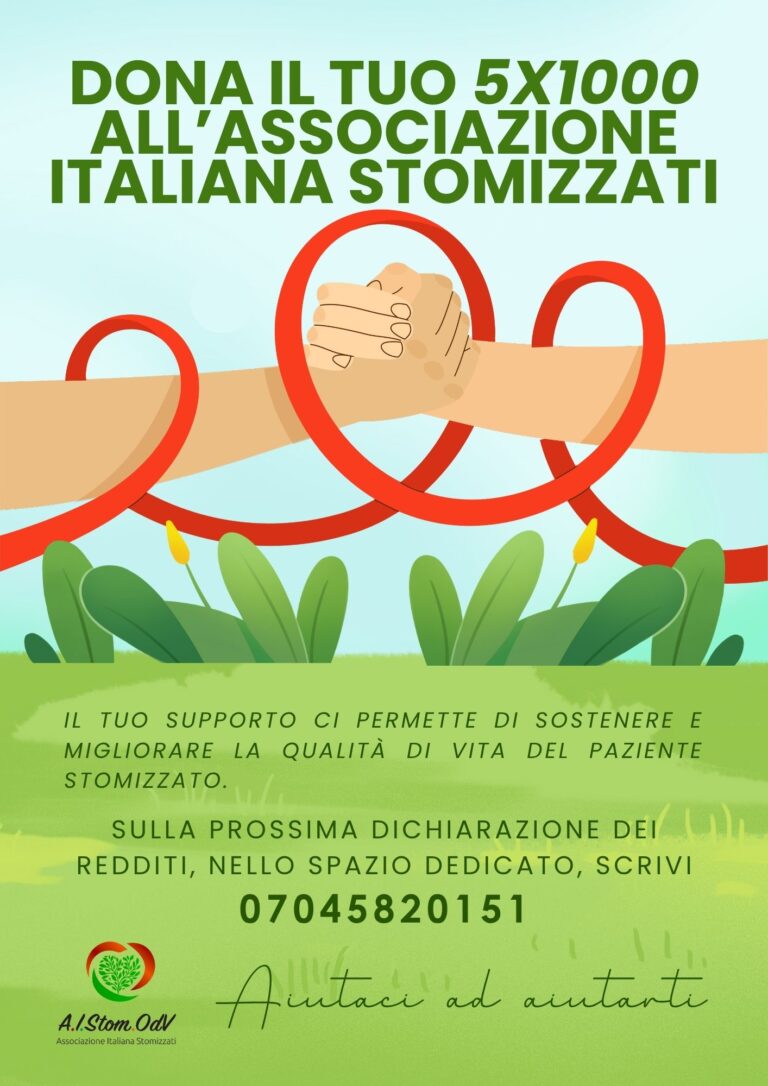 Il tuo 5×1000 per A.I.STOM. O.d.V. – Associazione Italiana Stomizzati.