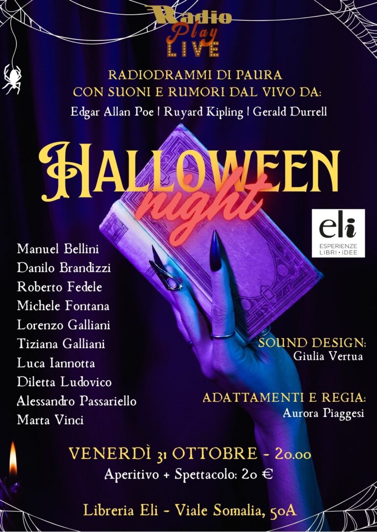IL 31 OTTOBRE 2025 A ROMA UNA NOTTE DI BRIVIDI E PAROLE.