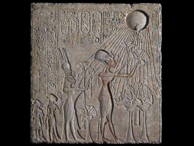 Relief of Akhenaten, Nefertiti and Two Princesses Worshipping the Aten Dynasty 18, Egyptian Museum, Cairo, Photo credit © Fotografie di Massimo Listri 630x473