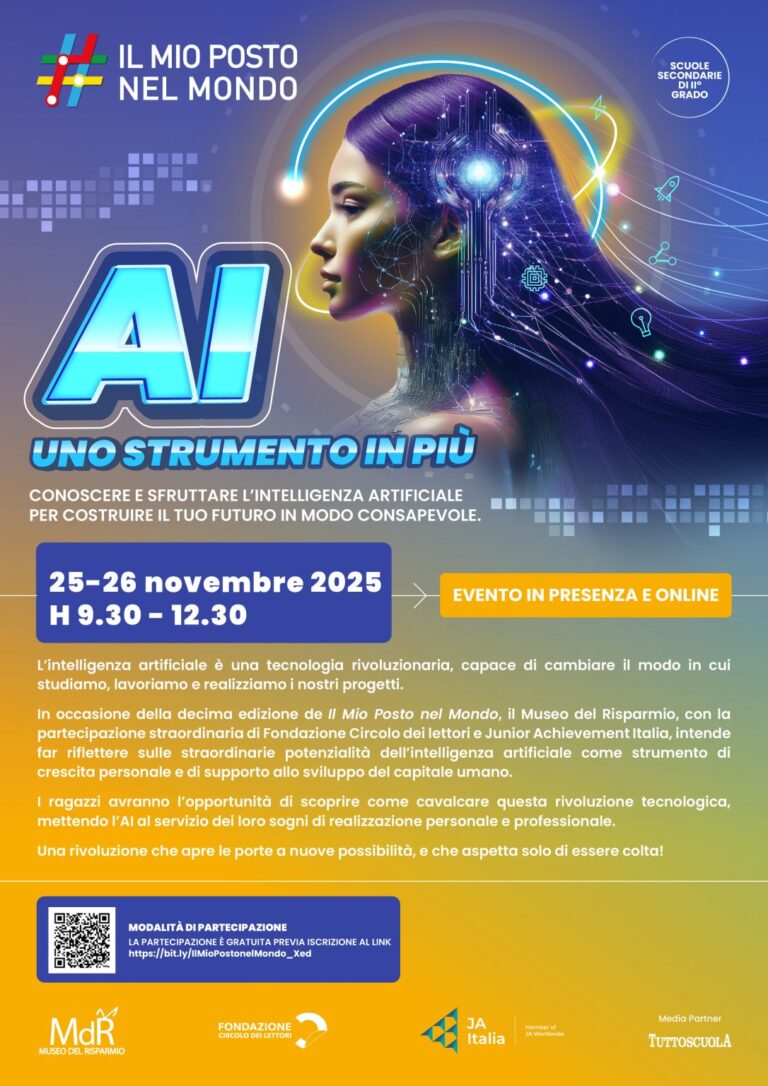 Nel Mese dell’Educazione Finanziaria “Il Mio Posto nel Mondo” 2025 – evento per le scuole superiori.