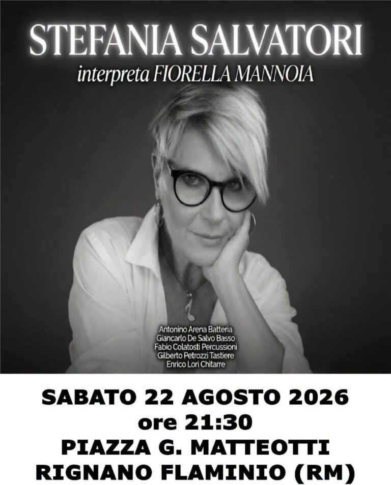 Stefania Salvatori interpreta Fiorella Mannoia: musica ed emozioni in piazza a Rignano Flaminio.