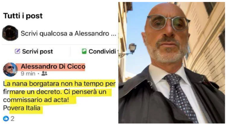 Magistrato attacca Meloni sui social: “Nana borgatara non ha tempo per firmare decreto”, poi smentisce: “Mi hanno hackerato il profilo, denuncio”.