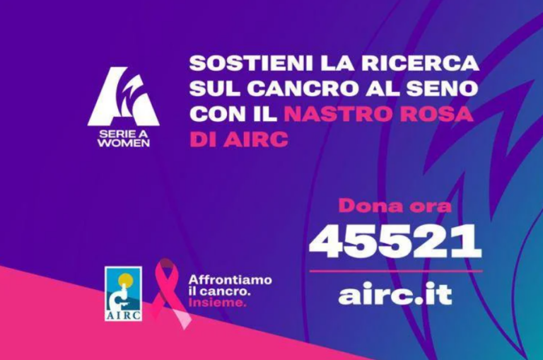Serie A Women in campo con il Nastro rosa di Fondazione Airc.